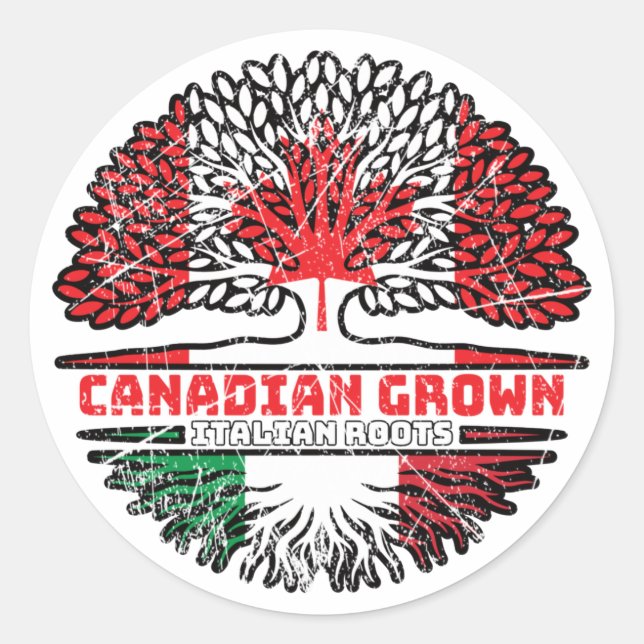 Sticker Rond Drapeau des Trots du Canada (Devant)