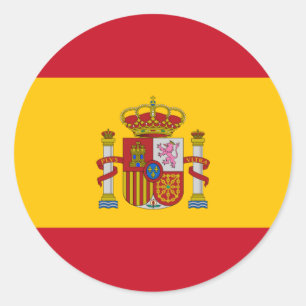 Sticker Rond drapeau d'espagne