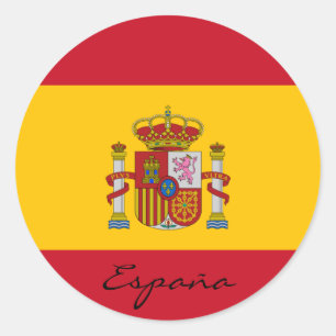 Sticker Rond drapeau d'espagne