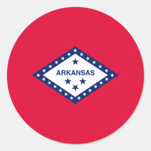Sticker Rond Drapeau d'État Arkansas