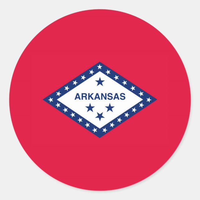 Sticker Rond Drapeau d'État Arkansas (Devant)