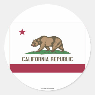 Sticker Rond Drapeau d'État de Californie
