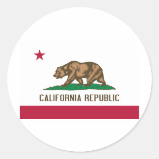 Sticker Rond Drapeau d'État de Californie