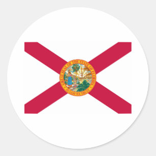 Sticker Rond Drapeau d'État de Floride