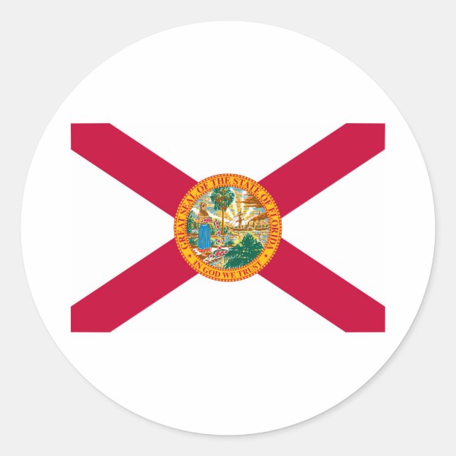 Sticker Rond Drapeau d'État de Floride (Devant)