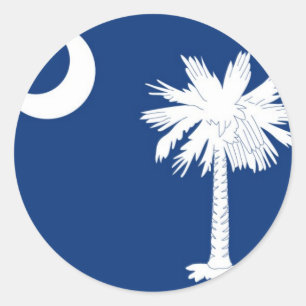 Sticker Rond Drapeau d'état de la Caroline du Sud