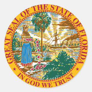 Sticker Rond Drapeau d'état de la Floride