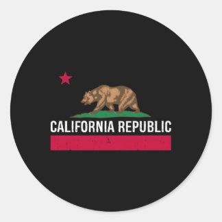 Sticker Rond Drapeau d'État de la République de Californie