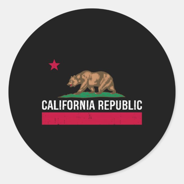 Sticker Rond Drapeau d'État de la République de Californie (Devant)