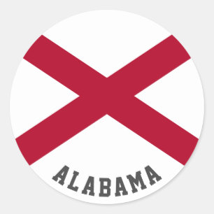Sticker Rond Drapeau d'État de l'Alabama
