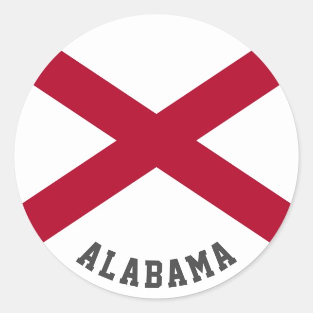 Sticker Rond Drapeau d'État de l'Alabama (Devant)