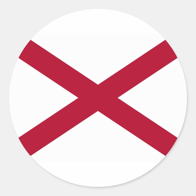 Sticker Rond Drapeau d'État de l'Alabama (Devant)