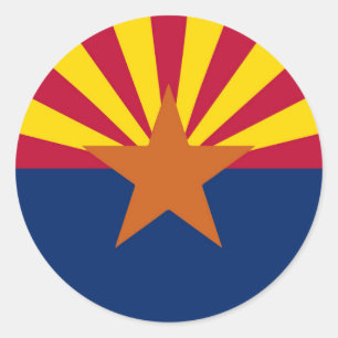 Sticker Rond Drapeau d'État de l'Arizona
