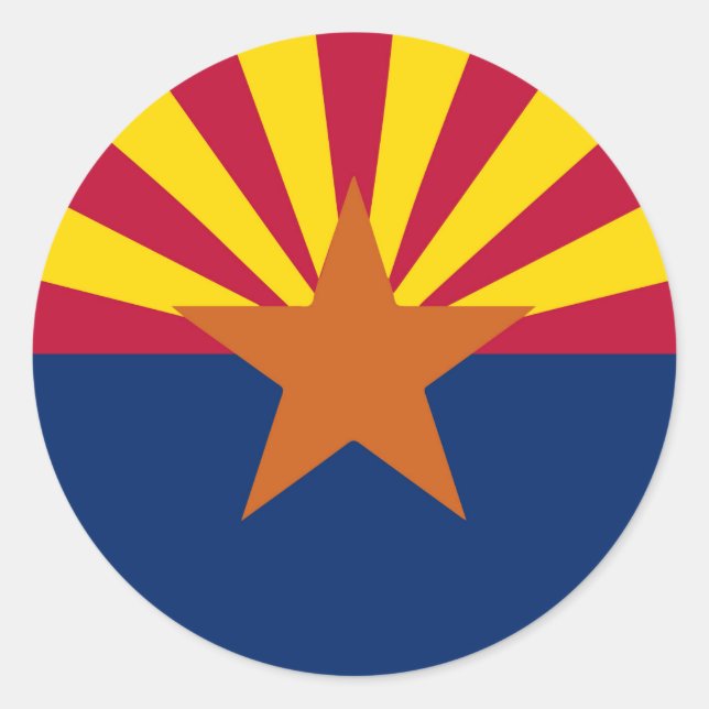 Sticker Rond Drapeau d'État de l'Arizona (Devant)