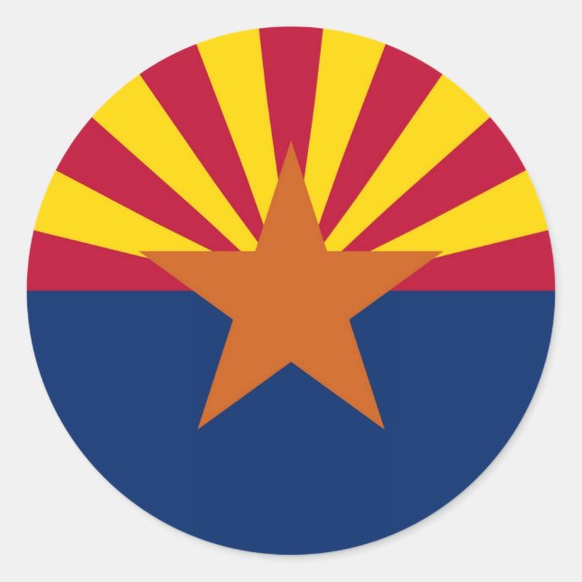 Sticker Rond Drapeau d'État de l'Arizona (Devant)