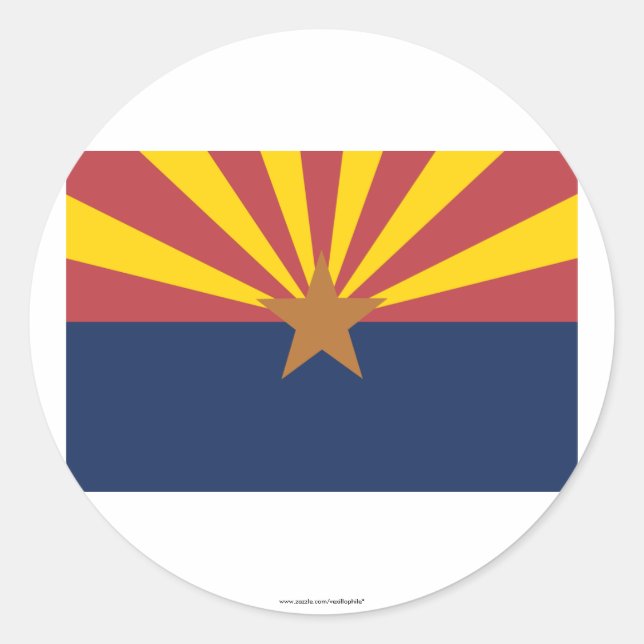 Sticker Rond Drapeau d'État de l'Arizona (Devant)