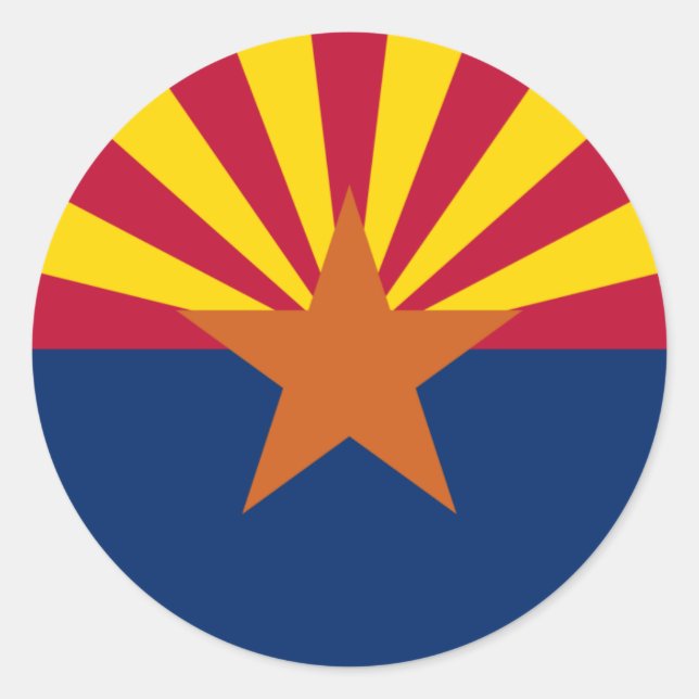 Sticker Rond Drapeau d'État de l'Arizona (Devant)