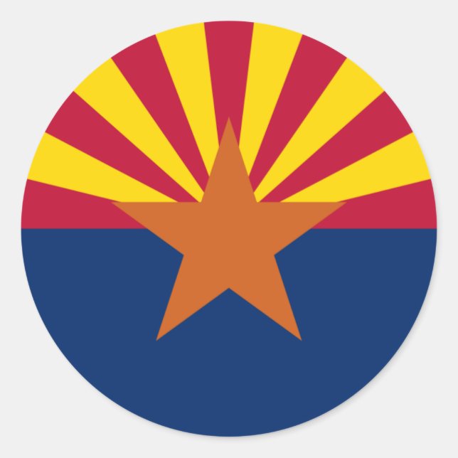 Sticker Rond Drapeau d'État de l'Arizona (Devant)