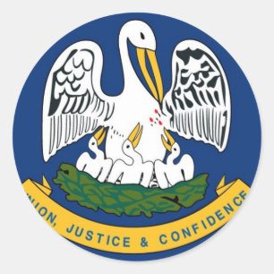 Sticker Rond Drapeau d'État de Louisiane