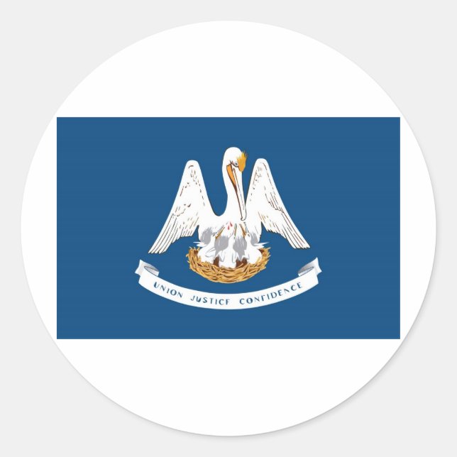 Sticker Rond Drapeau d'État de Louisiane (Devant)