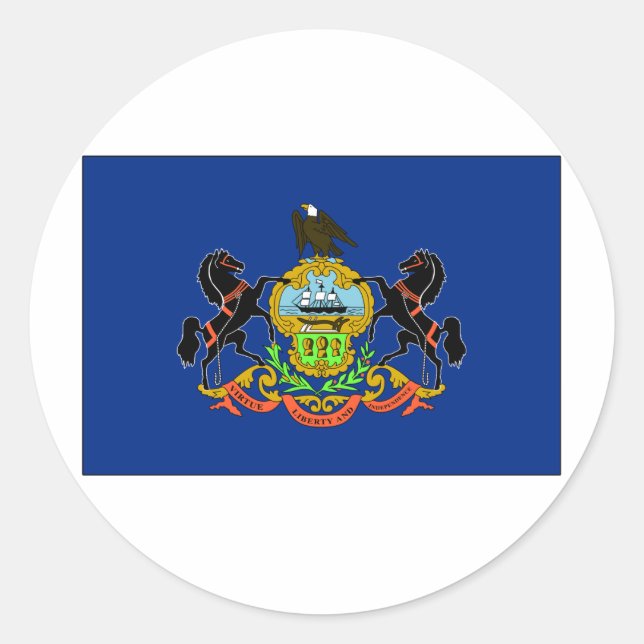 Sticker Rond Drapeau d'État de Pennsylvanie (Devant)
