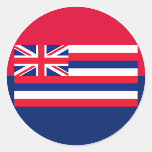 Sticker Rond Drapeau d'État d'Hawaii