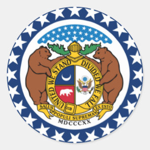 Sticker Rond Drapeau d'état du Missouri