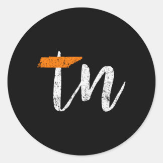 Sticker Rond Drapeau D'État Du Tennessee Orange Et White Home D