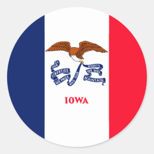 Sticker Rond Drapeau d'État Iowa