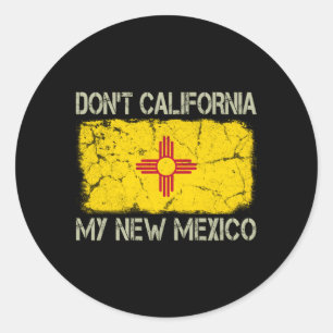 Sticker Rond Drapeau d'Etat Ne Pas Californie Mon Nouveau Mexiq
