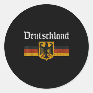 Sticker Rond Drapeau Deutschland Aigle Vintage patrimoine allem
