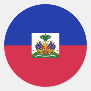 Sticker Rond Drapeau d'Haïti