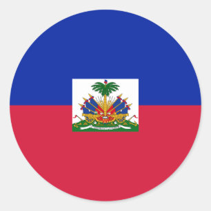 Sticker Rond Drapeau d'Haïti - Drapeau d'Haïti