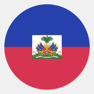 Sticker Rond Drapeau d'Haïti - Drapeau d'Haïti