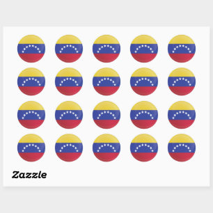 Sticker Rond Drapeau d'icône ronde du Venezuela
