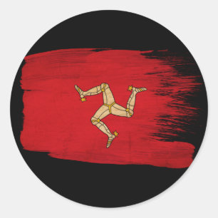 Sticker Rond Drapeau d'île de Man