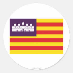 Sticker Rond Drapeau d'Îles Baléares