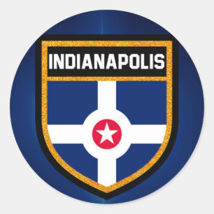 Sticker Rond Drapeau d'Indianapolis