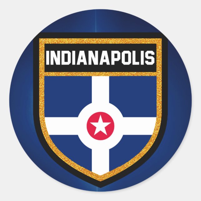 Sticker Rond Drapeau d'Indianapolis (Devant)