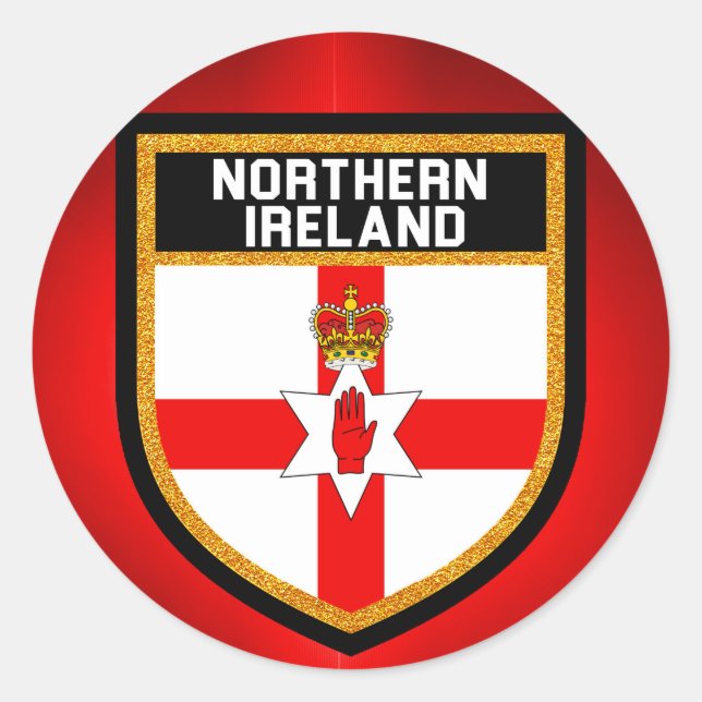 Sticker Rond Drapeau d'Irlande du Nord (Devant)