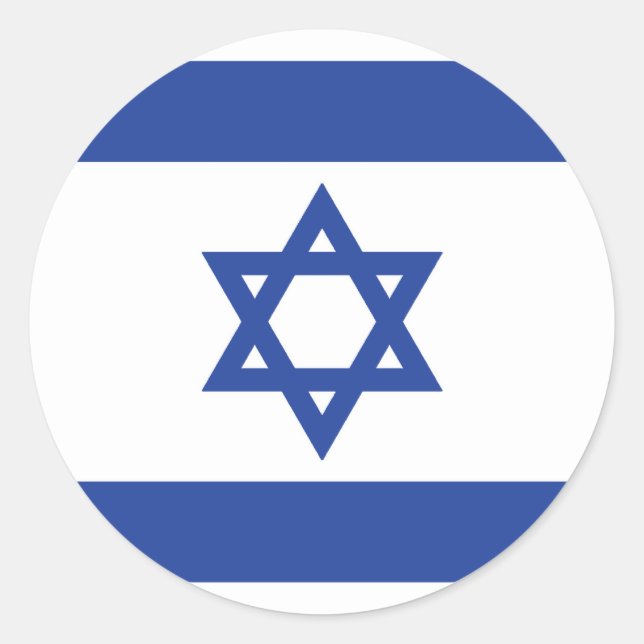 Sticker Rond Drapeau d'Israël (Devant)