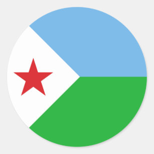 Sticker Rond Drapeau Djibouti