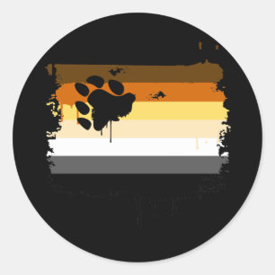STICKER ROND DRAPEAU D'OURS