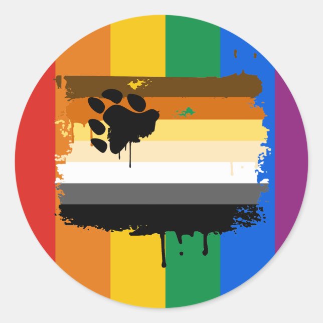 STICKER ROND DRAPEAU D'OURS (Devant)