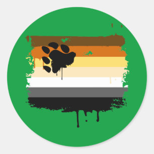 STICKER ROND DRAPEAU D'OURS
