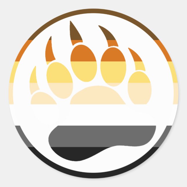 STICKER ROND DRAPEAU D'OURS/CLASSE D'OURS (Devant)