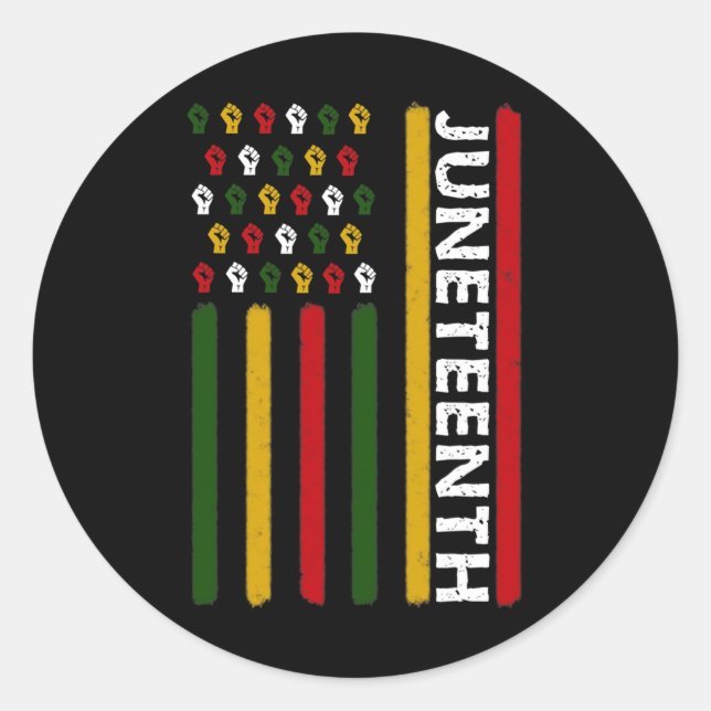 Sticker Rond Drapeau Du 11 Juillet Avec Poings (Devant)