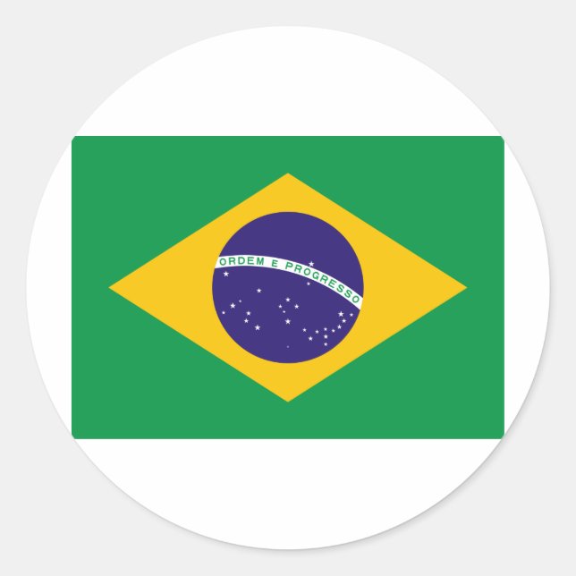 Sticker Rond Drapeau du Brésil (Devant)