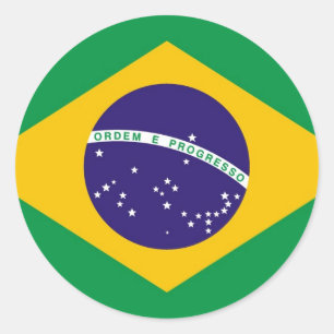 Sticker Rond Drapeau du Brésil Bandeira do Brasil