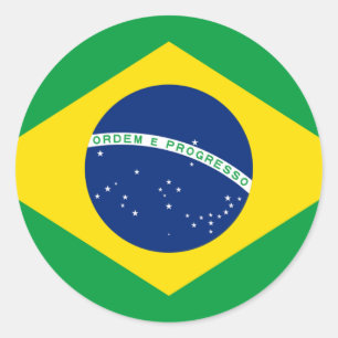 Sticker Rond Drapeau du Brésil - Bandeira font le Brésil